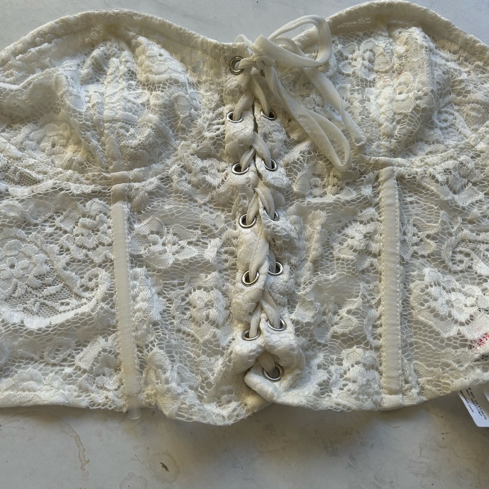 Elegant White Lace Corset Top
